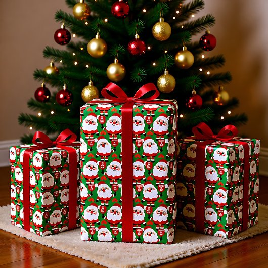 Pickleball Santa Wrapping Paper Cadeaupapier