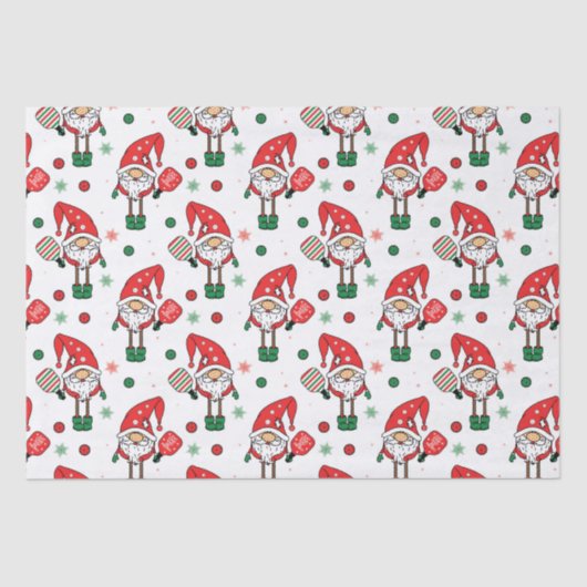 Pickleball Santa Wrapping Paper Tissuepapier (Voorkant)