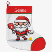 Pickleball santas grote kerst kous grote kerstsok (Voorkant)