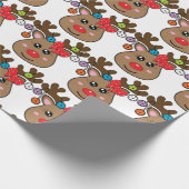 Pickleball schattig rendiermeisje dat papier inpak (Hoek)