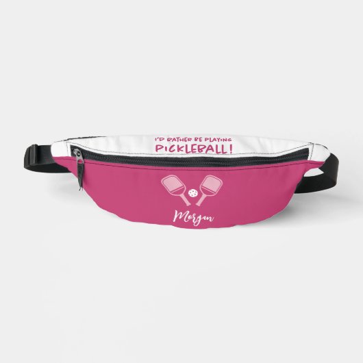 Pickleball Schattige Aanpasbare Naam Roze Girly Sp Heuptasje (Voorkant)