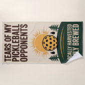 Pickleball scheurt tegenstanders dagelijks gebrouw strandlaken (Voorkant)