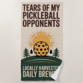 Pickleball scheurt tegenstanders dagelijks gebrouw strandlaken (Voorkant)