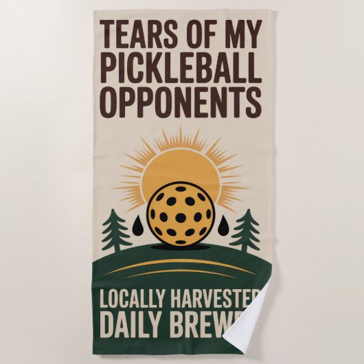 Pickleball scheurt tegenstanders dagelijks gebrouw strandlaken (Voorkant)