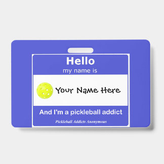 Pickleball schrijft anonieme naam tag T-Shirt uit Badge