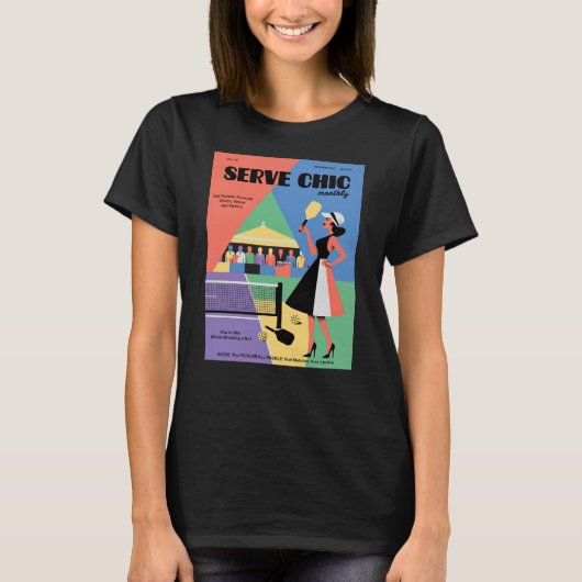Pickleball Serve Chic Mode Poster T-shirt (Voorkant)