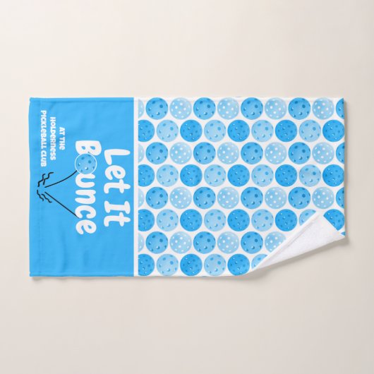 Pickleball Serve Laat het blauw gepersonaliseerd s Handdoek (Handdoek)