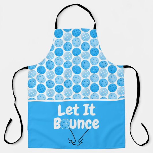 Pickleball Serve Laat het blauw gepersonaliseerd s Schort (Voorkant)