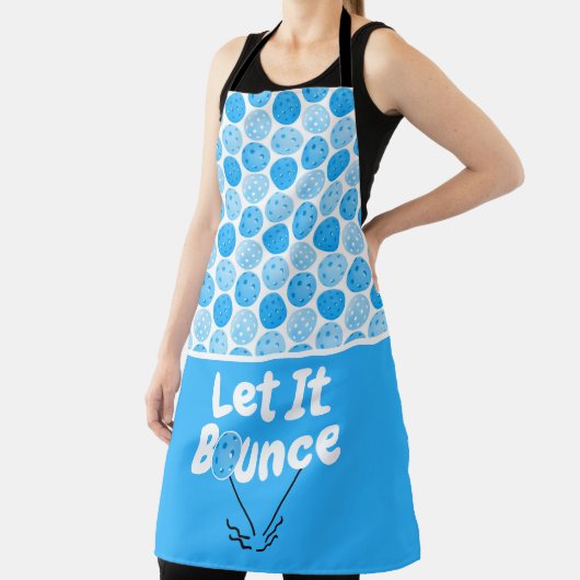 Pickleball Serve Laat het blauw gepersonaliseerd s Schort (Insitu)