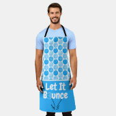 Pickleball Serve Laat het blauw gepersonaliseerd s Schort (Gedragen)