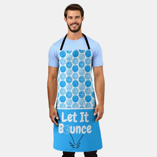 Pickleball Serve Laat het blauw gepersonaliseerd s Schort (Gedragen)