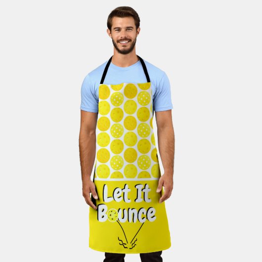 Pickleball Serve Laat het geel gepersonaliseerd st Schort (Gedragen)