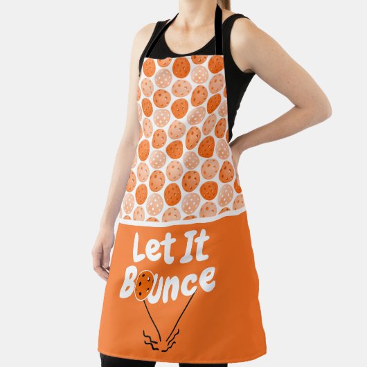 Pickleball Serve Laat het Sinaasappel gepersonalis Schort (Insitu)