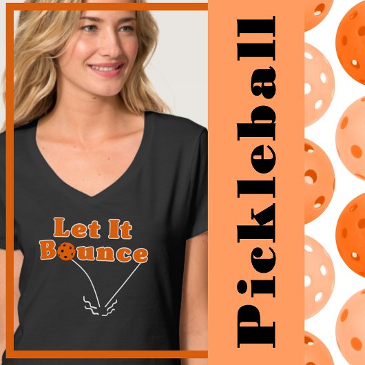 Pickleball Serve Laat het stuiteren Sinaasappel Pi T-shirt