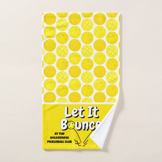Pickleball Serve Let It Bounce Yellow Personalized Handdoek (Handdoek)