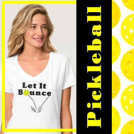 Pickleball Serve Rule - Laat het stuiteren, gele b T-shirt