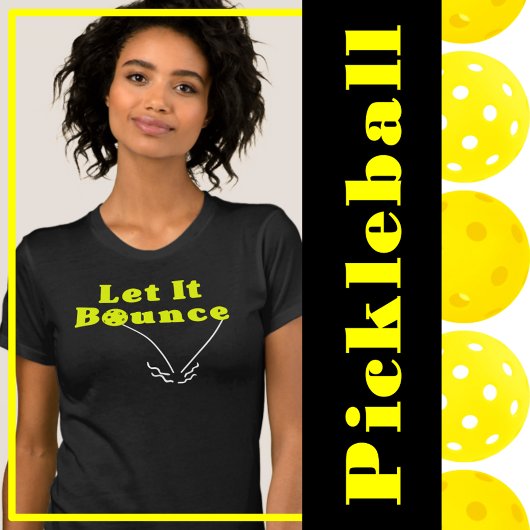 Pickleball Serve Rule - Laat het stuiteren, gele b T-shirt