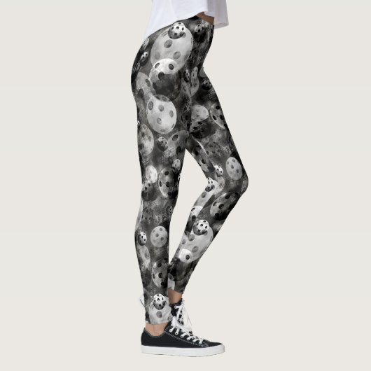 Pickleball Shades of Grey Pattern Leggings (Rechts)