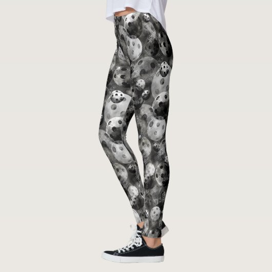 Pickleball Shades of Grey Pattern Leggings (Links)