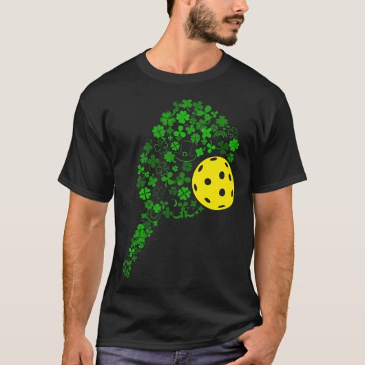Pickleball Shamrock Leaf St Patrick Day Pickleball T-shirt (Voorkant)