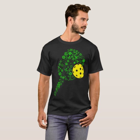 Pickleball Shamrock Leaf St Patrick Day Pickleball T-shirt (Voorkant volledig)