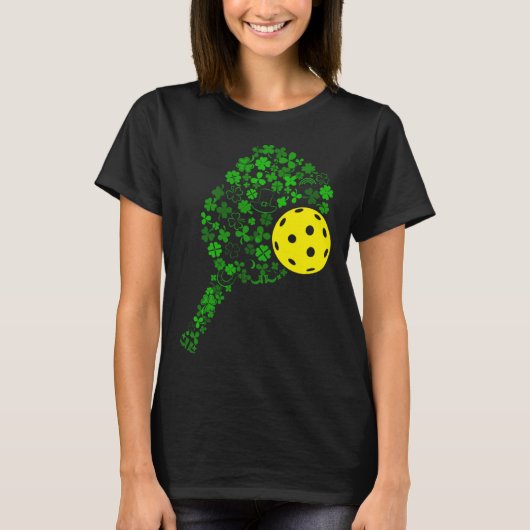 Pickleball Shamrock Leaf St Patrick Day Pickleball T-shirt (Voorkant)