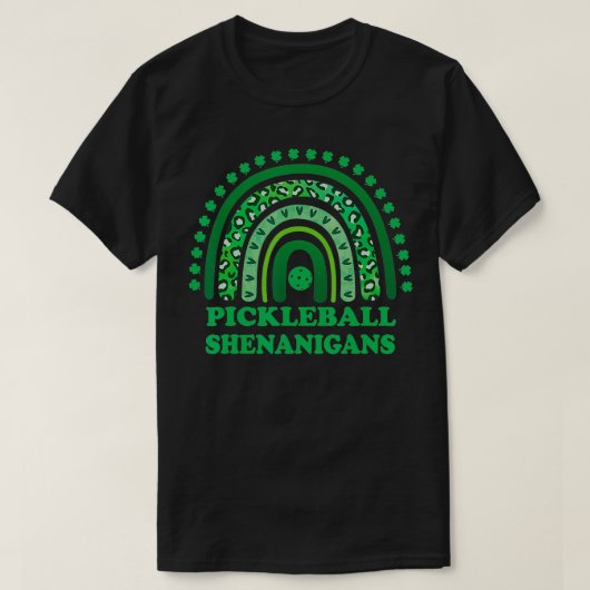 Pickleball Shenanigans St Patricks Day Shamrock Sa T-shirt (Design voorkant)