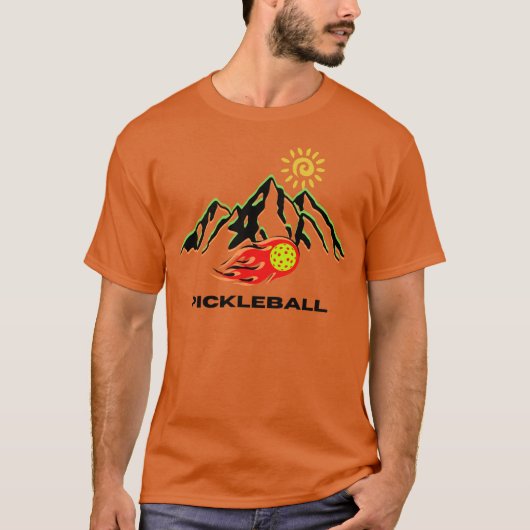 Pickleball shirt kleding vlammen zon (Voorkant)