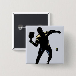 PICKLEBALL SILHOUET-AANVAL VIERKANTE BUTTON 5,1 CM