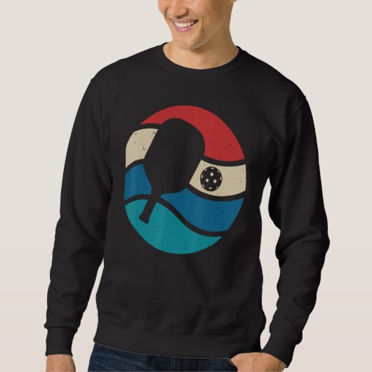 Pickleball Silhouet Retro Vintage Trui (Voorkant)