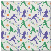Pickleball-silhouettes op witte, aangepaste groott stof (Swatch)