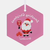 Pickleball 🎅 Sinterroze Glass Ornament (Achterkant)