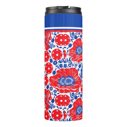 Pickleball Sipper, aangepaste tekst Thermosbeker (Achterkant)