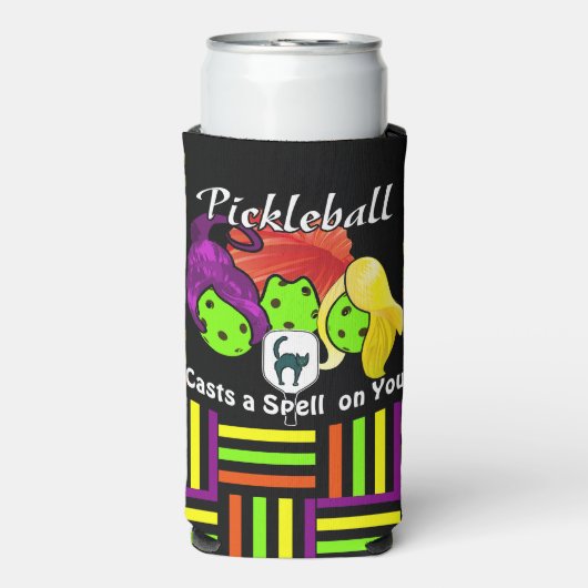 Pickleball Sister Witches Halloween Seltzer Blikjeskoeler (Seltzer Voorkant)