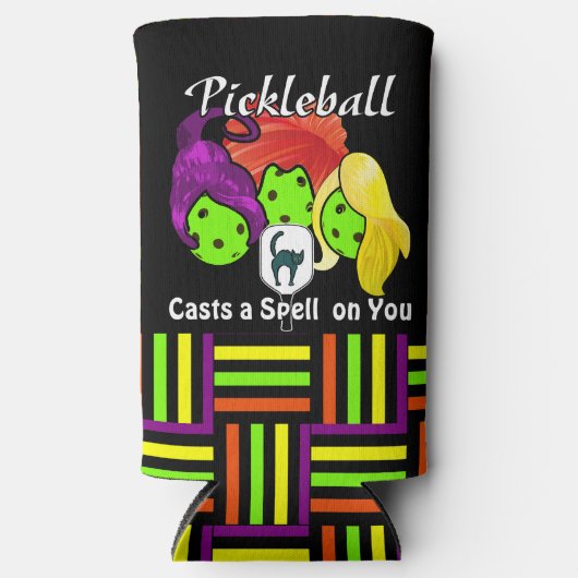 Pickleball Sister Witches Halloween Seltzer Blikjeskoeler (Voorkant)