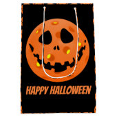 Pickleball Skeleton Jack-o'-Lantern Halloween Medium Cadeauzakje (Achterkant)