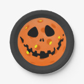 Pickleball Skeleton Jack-o'-Lantern Halloween Papieren Bordje (Voorkant)