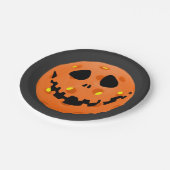 Pickleball Skeleton Jack-o'-Lantern Halloween Papieren Bordje (Gekanteld)