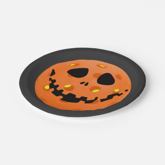 Pickleball Skeleton Jack-o'-Lantern Halloween Papieren Bordje (Gekanteld)