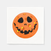 Pickleball Skeleton Jack-o'-Lantern Halloween Servet (Voorkant)