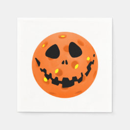 Pickleball Skeleton Jack-o'-Lantern Halloween Servet