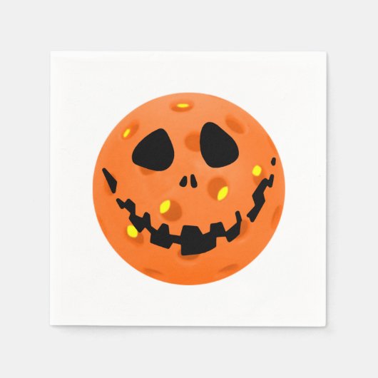 Pickleball Skeleton Jack-o'-Lantern Halloween Servet (Voorkant)
