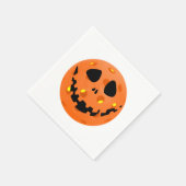 Pickleball Skeleton Jack-o'-Lantern Halloween Servet (Hoek)