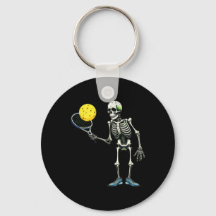 Pickleball Skeleton T-shirt Halloween Kostuum Pick Sleutelhanger