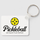 Pickleball sleutelhanger Eat Sleep Play Herhalen (Voorkant)