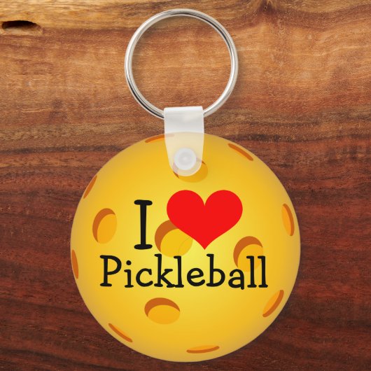 Pickleball Sleutelhanger - "I Love Pickleball" (Voorkant)