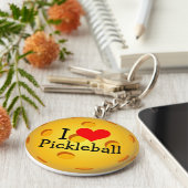 Pickleball Sleutelhanger - "I Love Pickleball" (Zijkant)