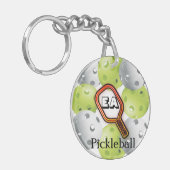 Pickleball Sleutelhanger/voor/achter - met naam Sleutelhanger (Voorkant Links)