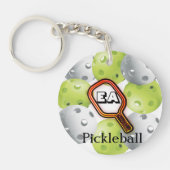 Pickleball Sleutelhanger/voor/achter - met naam Sleutelhanger (Voorkant)
