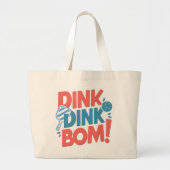 Pickleball slogan Dink Dink Boom Funny Pickleball Grote Tote Bag (Voorkant)